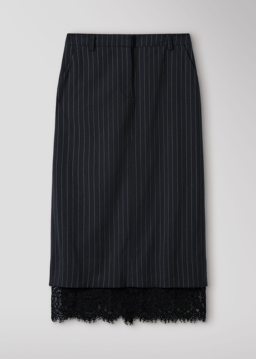 Stripe Detachable Lace Skirt