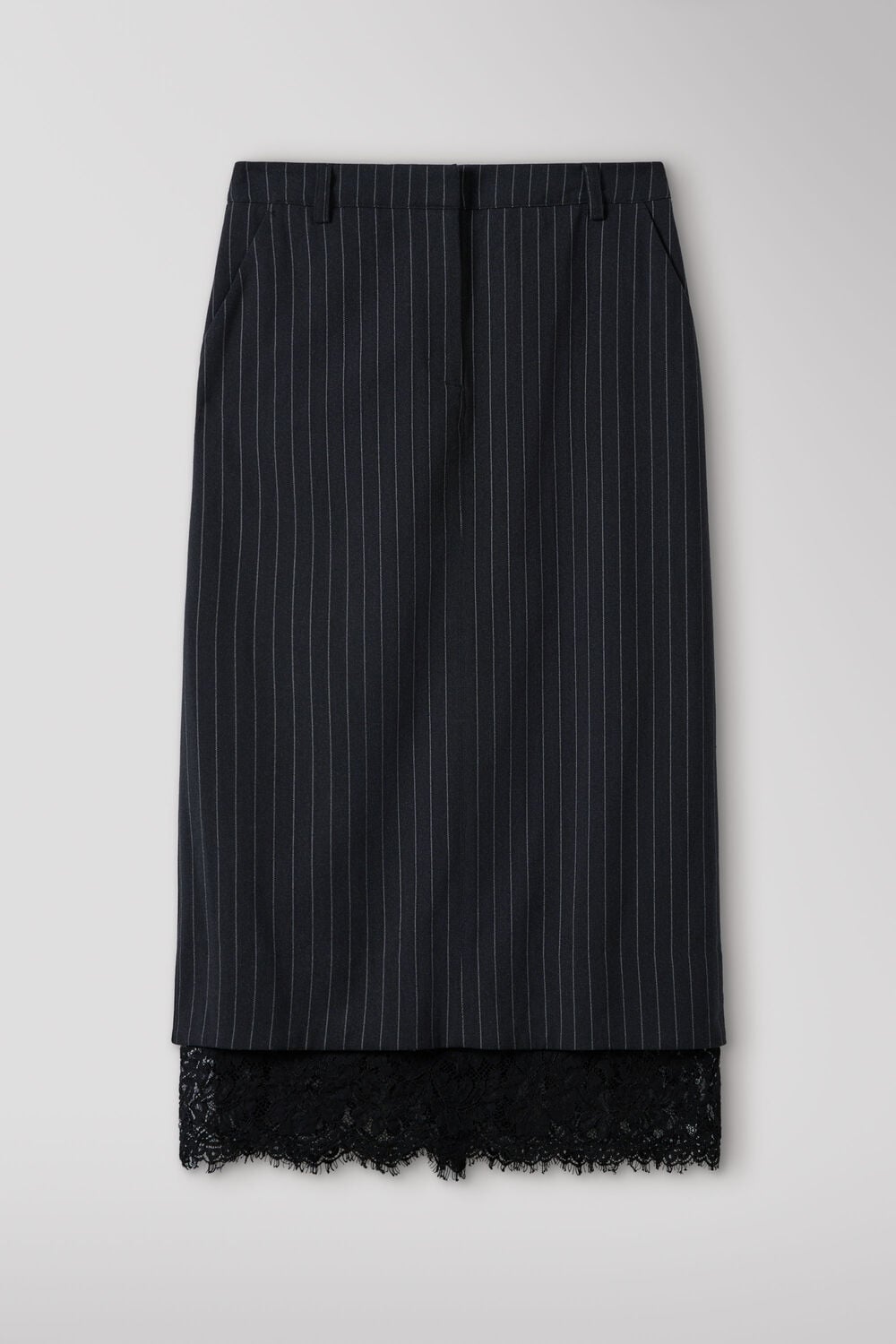 Stripe Detachable Lace Skirt