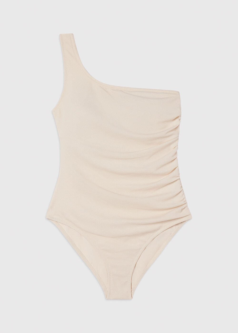 Textured One Shoulder Swimsuit