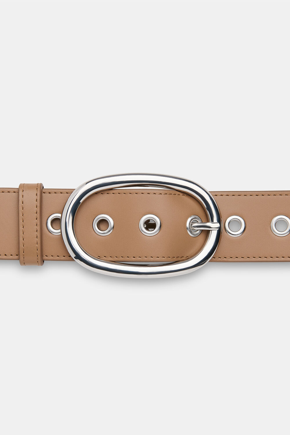 Taupe Eyelet Detail Belt