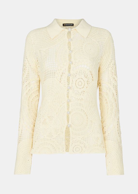Yellow Crochet Circle Shirt