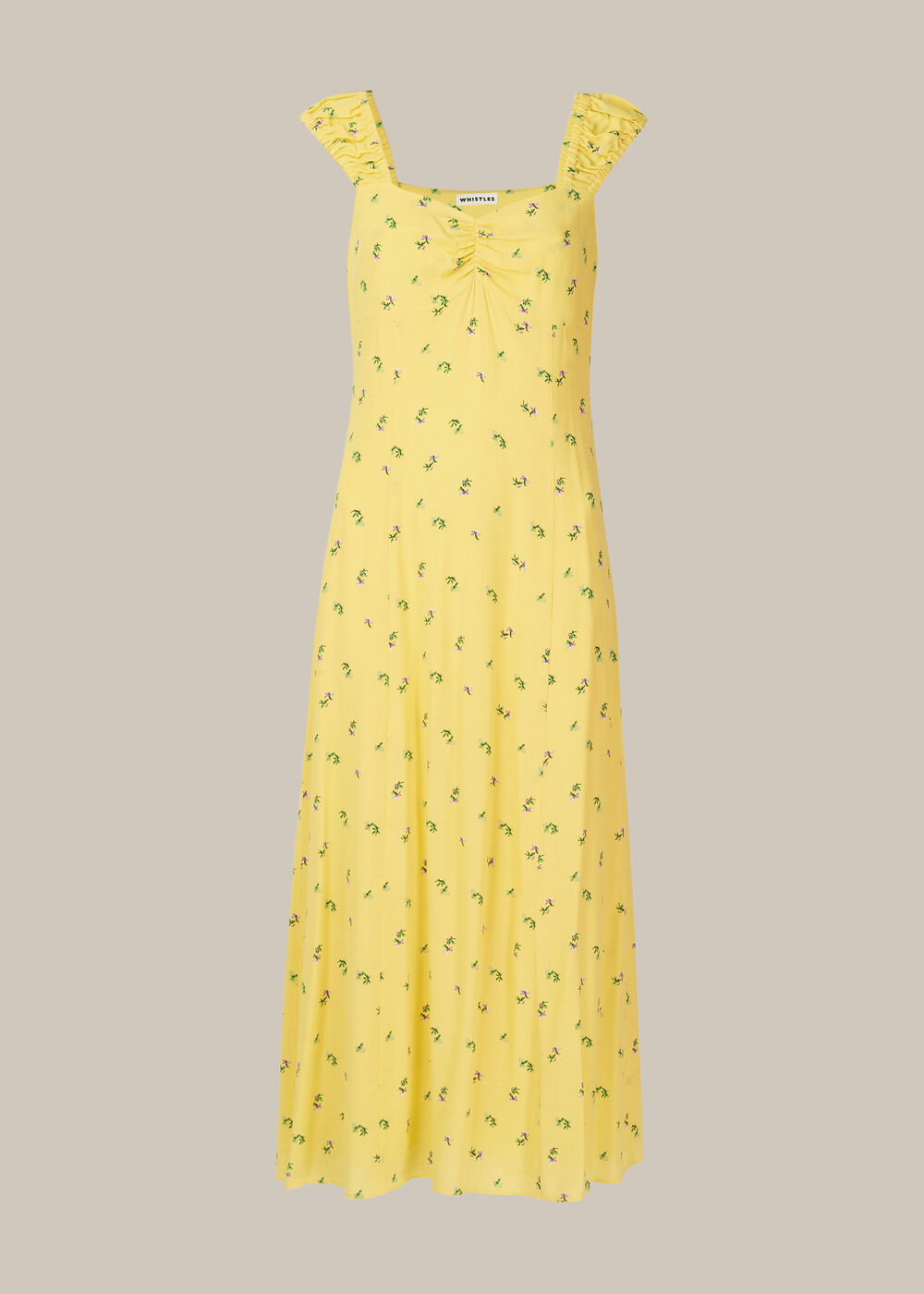Forget Me Not Print Dress Yellow/Multi