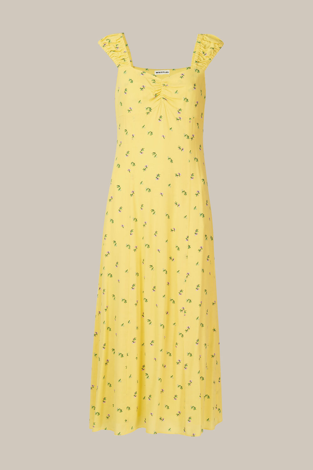 Forget Me Not Print Dress Yellow/Multi