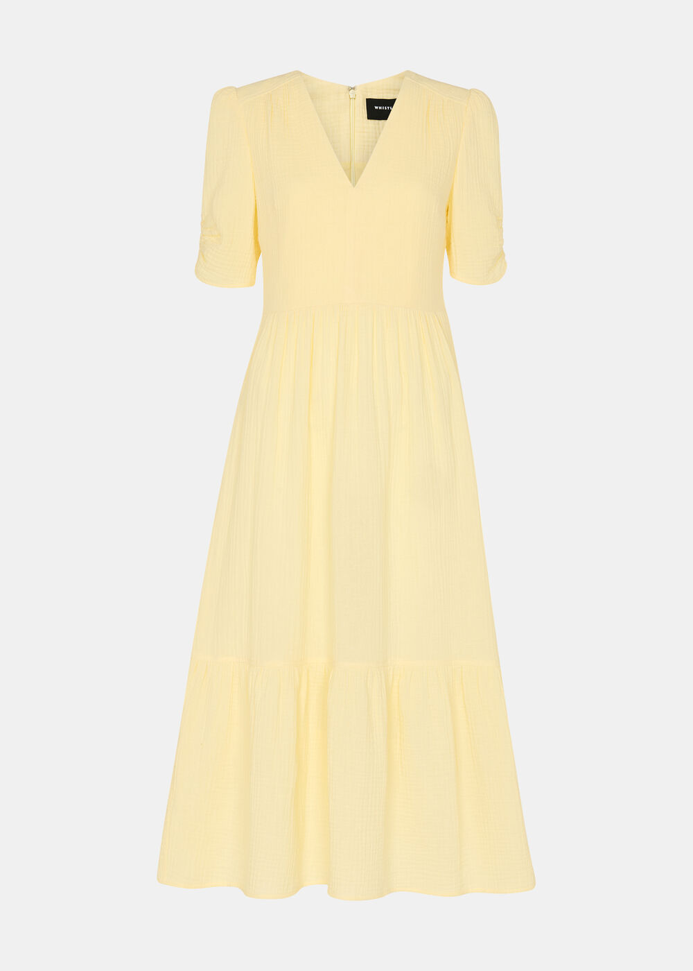 Textured Cotton Midi Dress