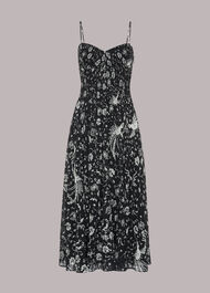 Amelie Bird Silk Mix Dress