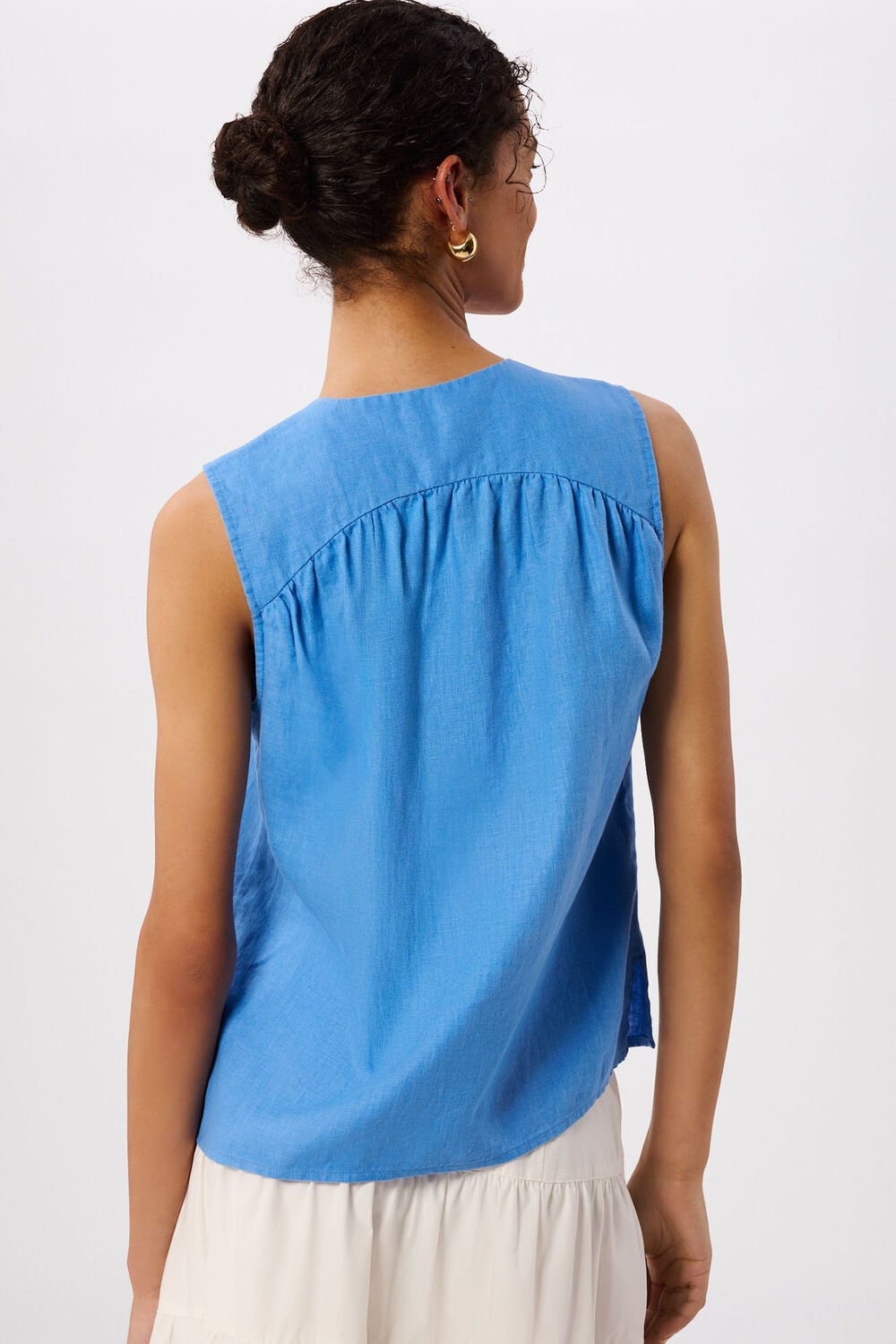 Blue Laura Linen Tank