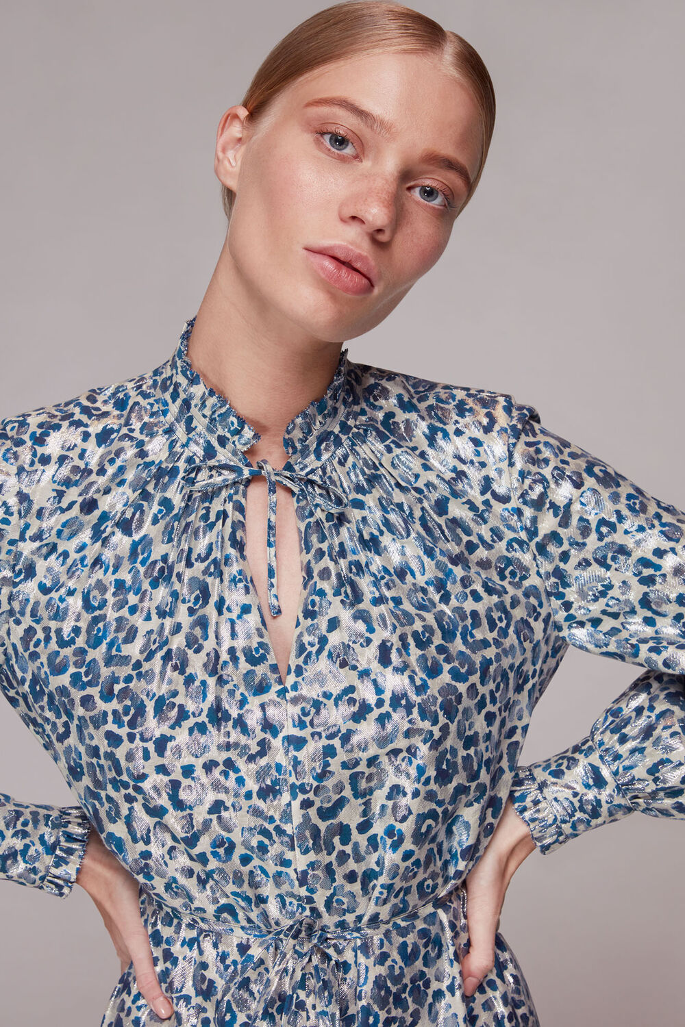 Animal Metallic Silk Mix Dress