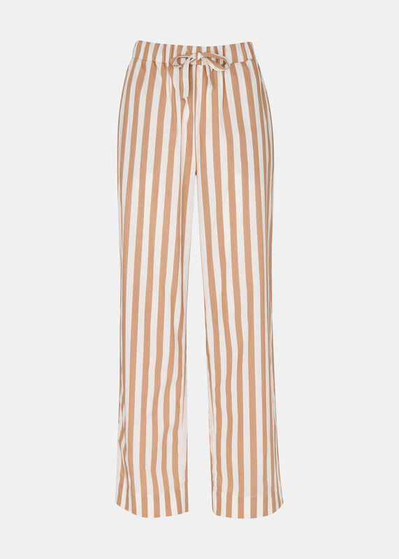 Ivory Cotton Stripe Pajama Bottom 