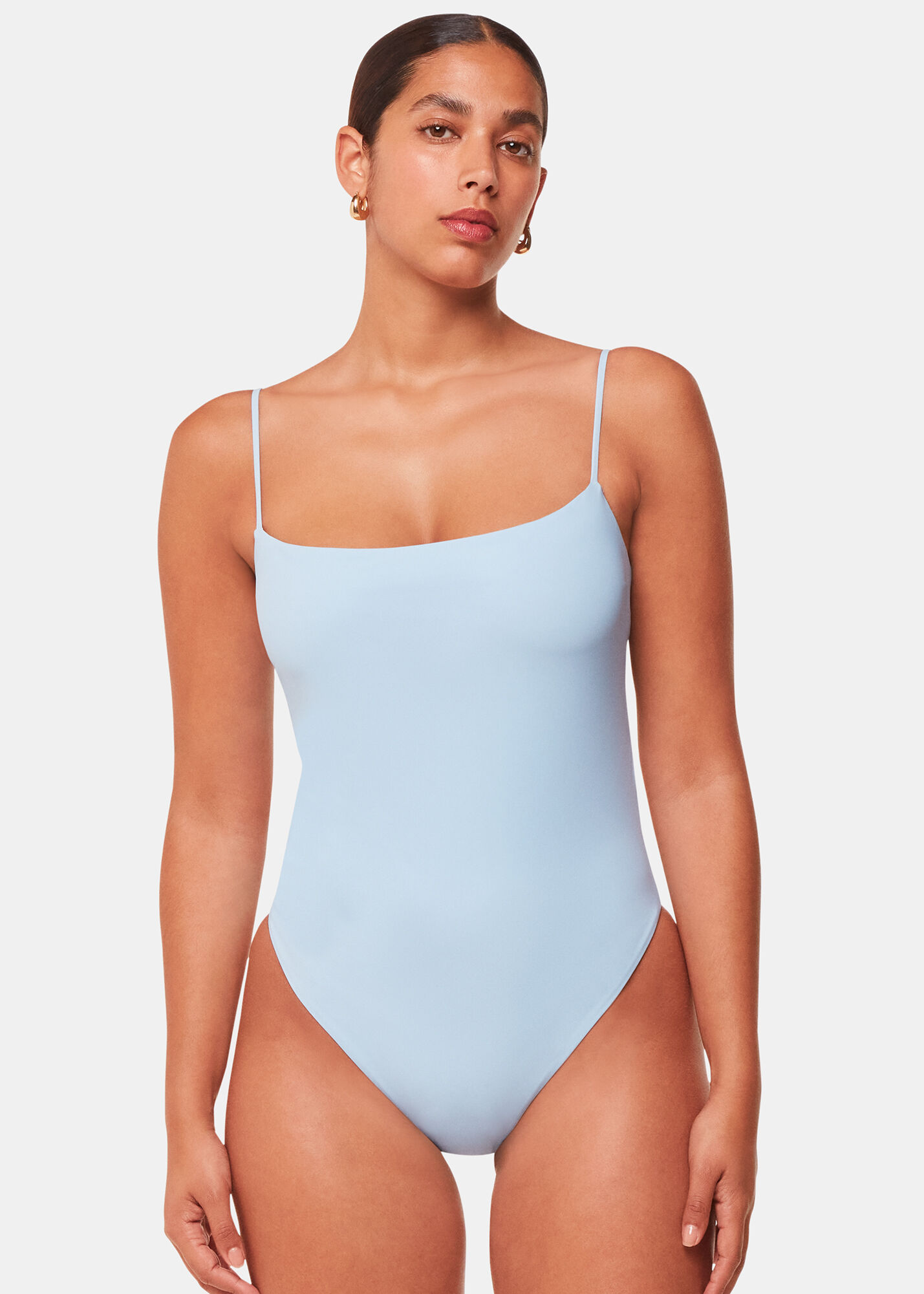 Pale Blue Open Back Swimsuit WHISTLES Whistles UK