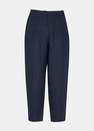 Petite Linen Barrel Leg Trouser