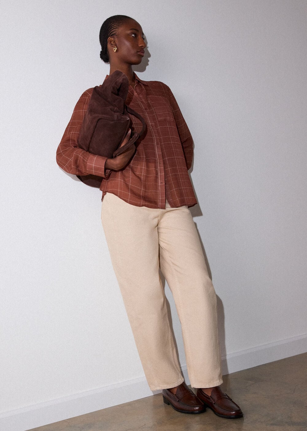 Etched Check Sheer Shirt