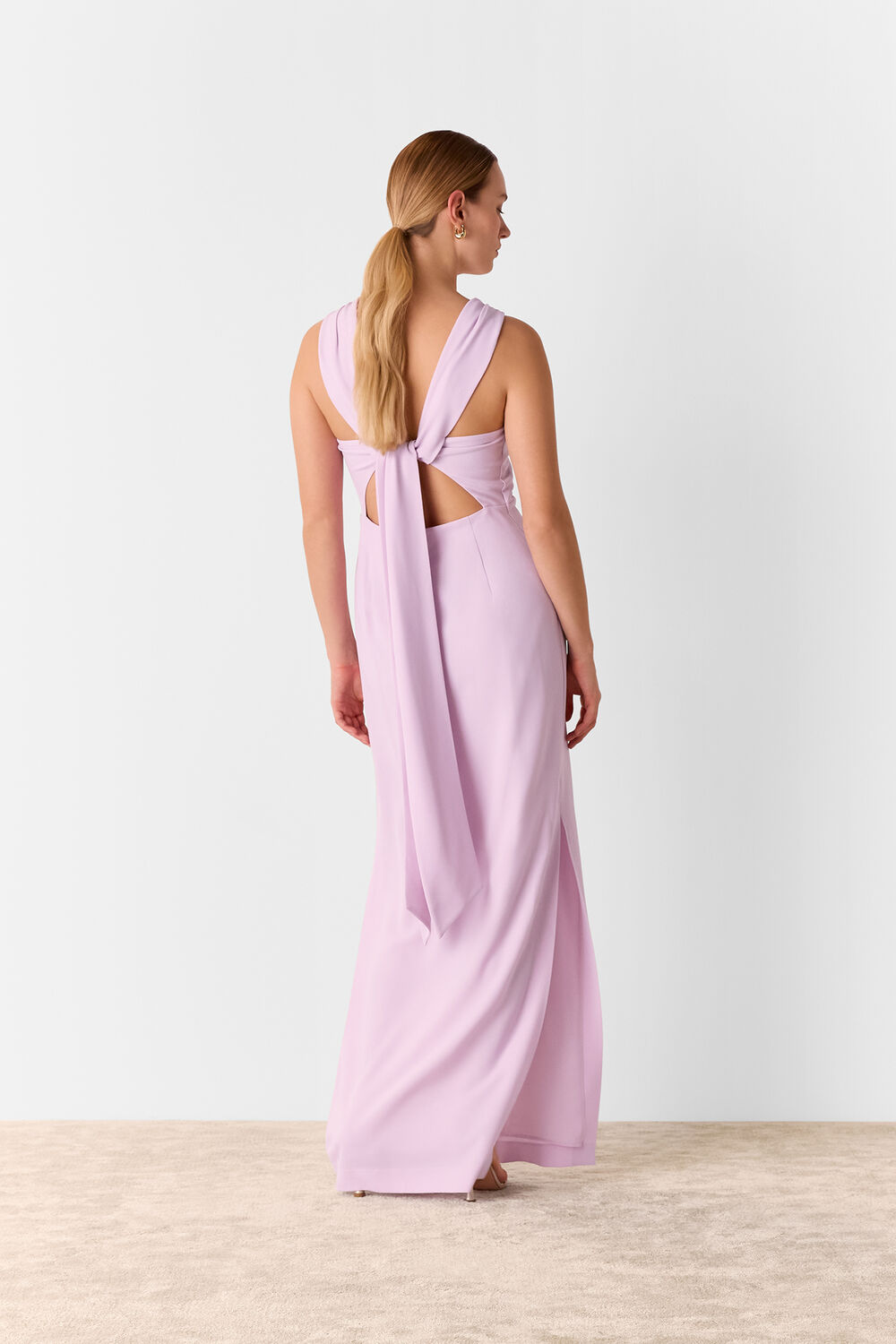 Lilac Tie Back Maxi Dress