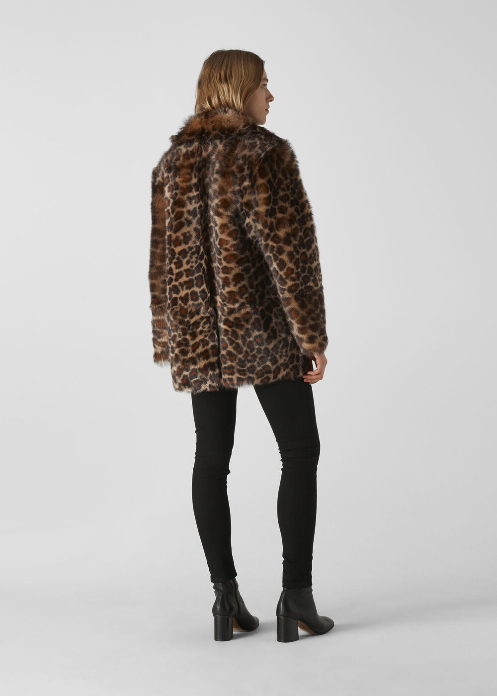 Animal Alba Shearling Coat Leopard Print