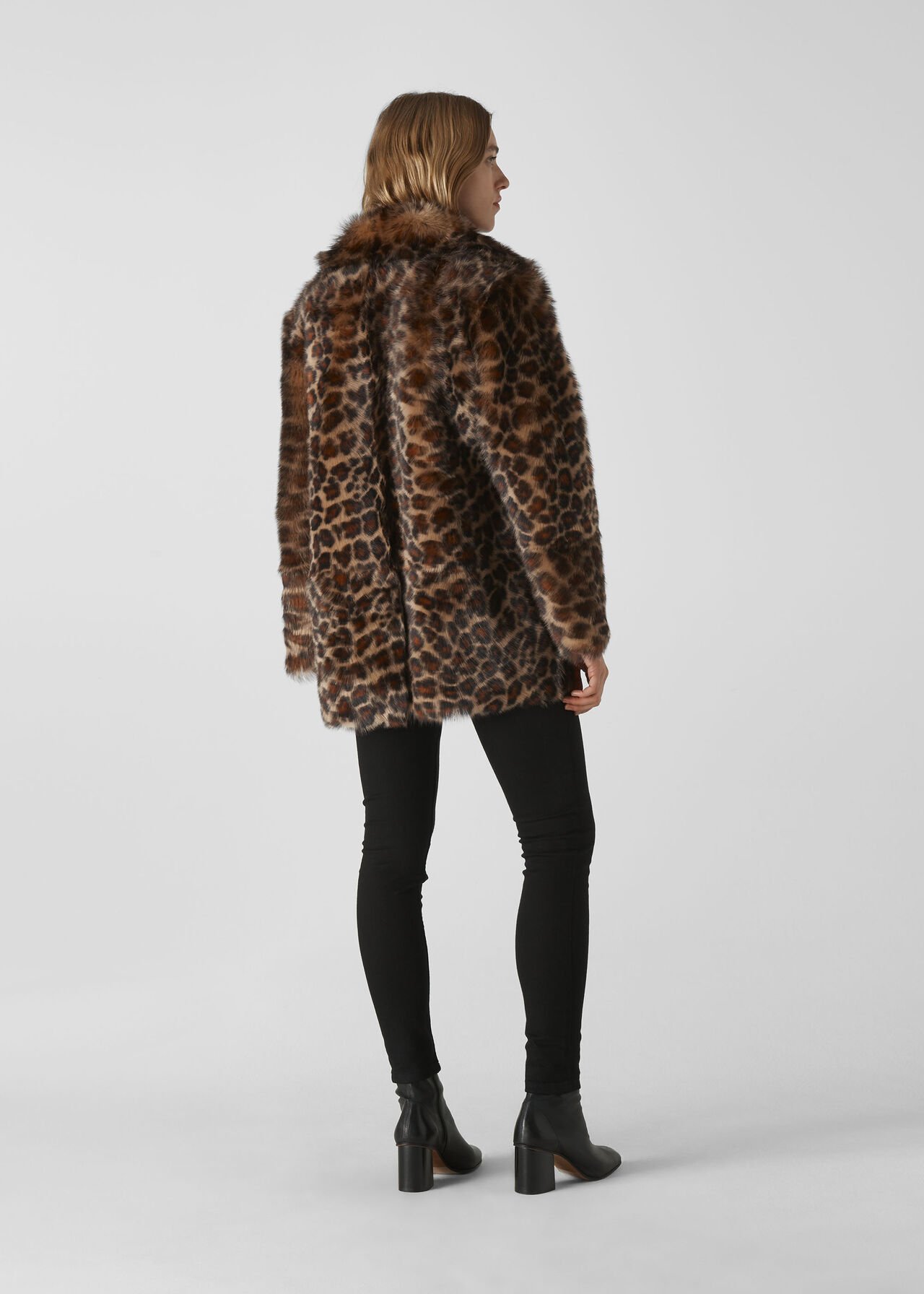 Animal Alba Shearling Coat Leopard Print