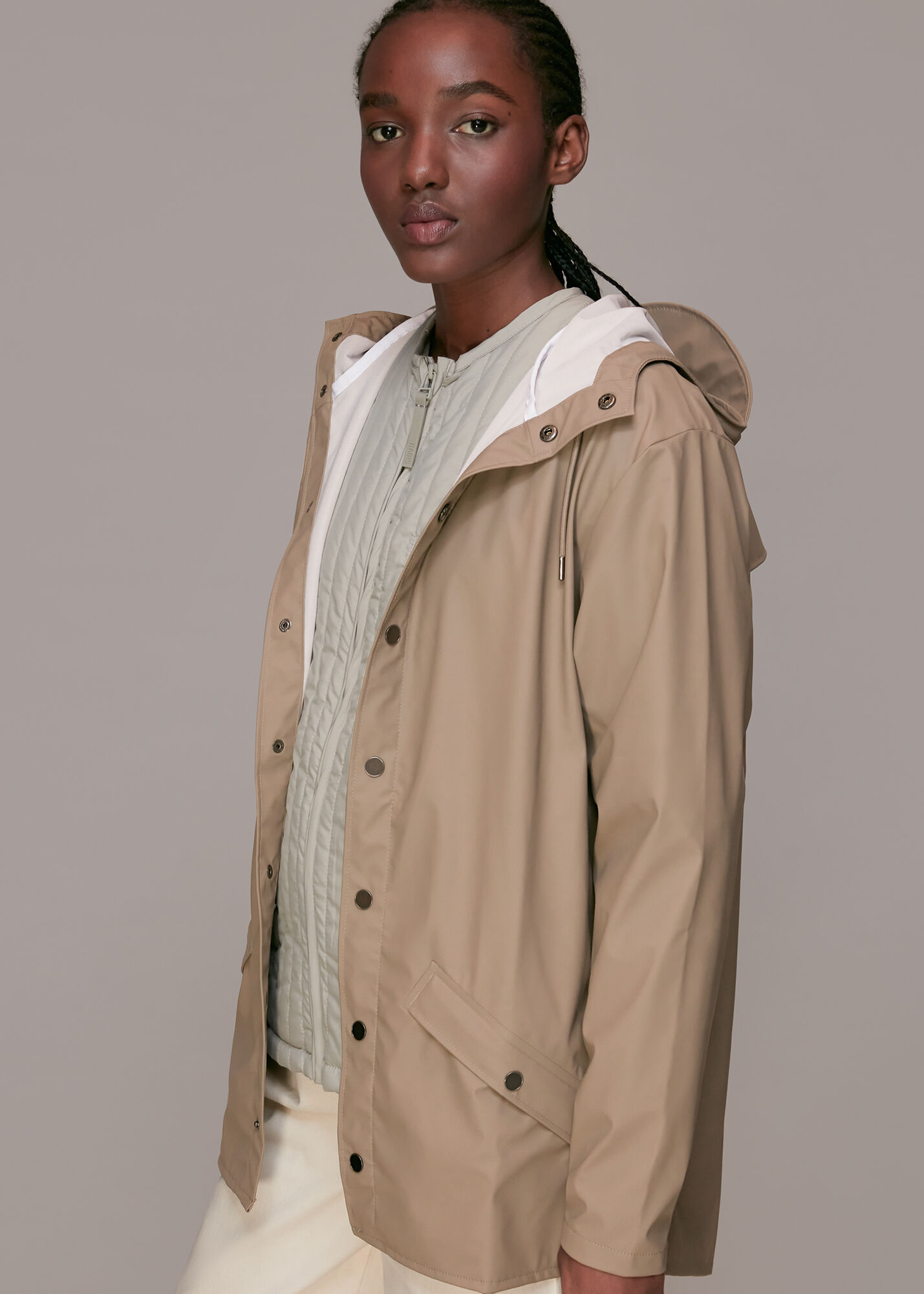 Rains beige jacket deals