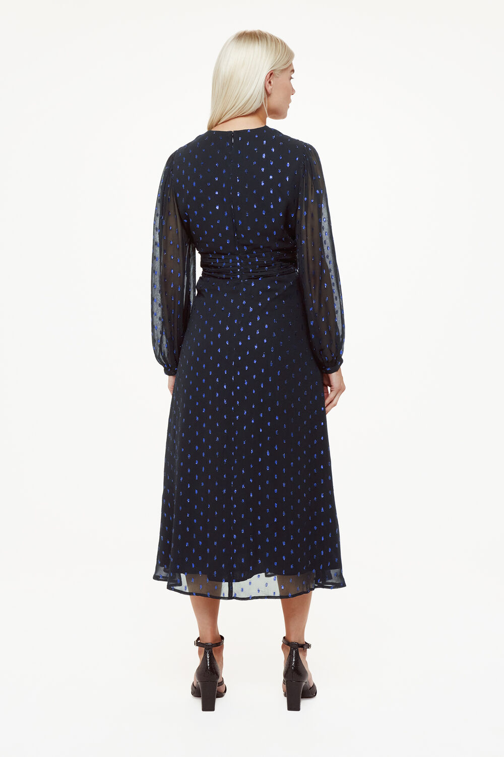 Petite Metallic Dobby Midi Dress