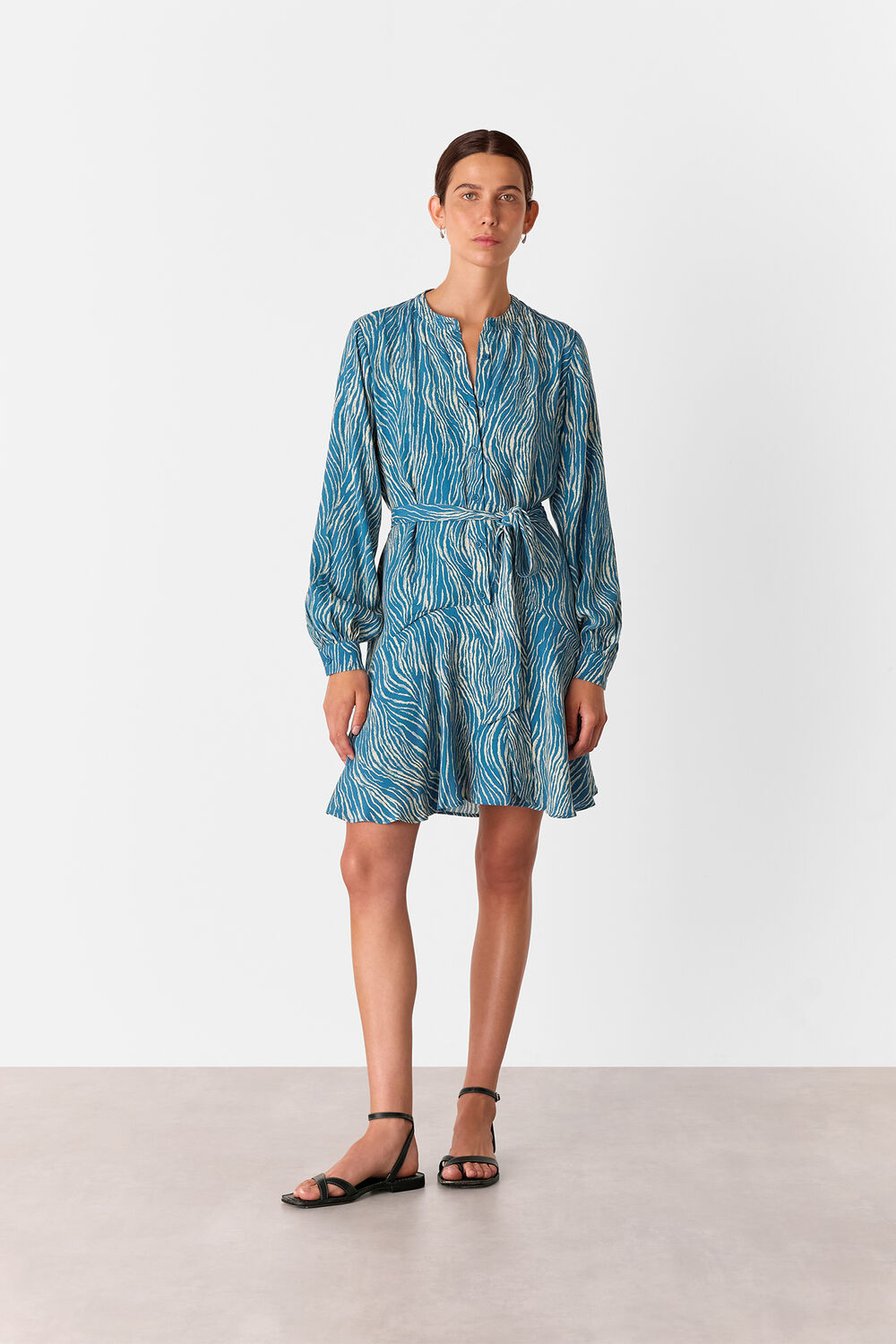 Blue Zebra Flippy Mini Dress