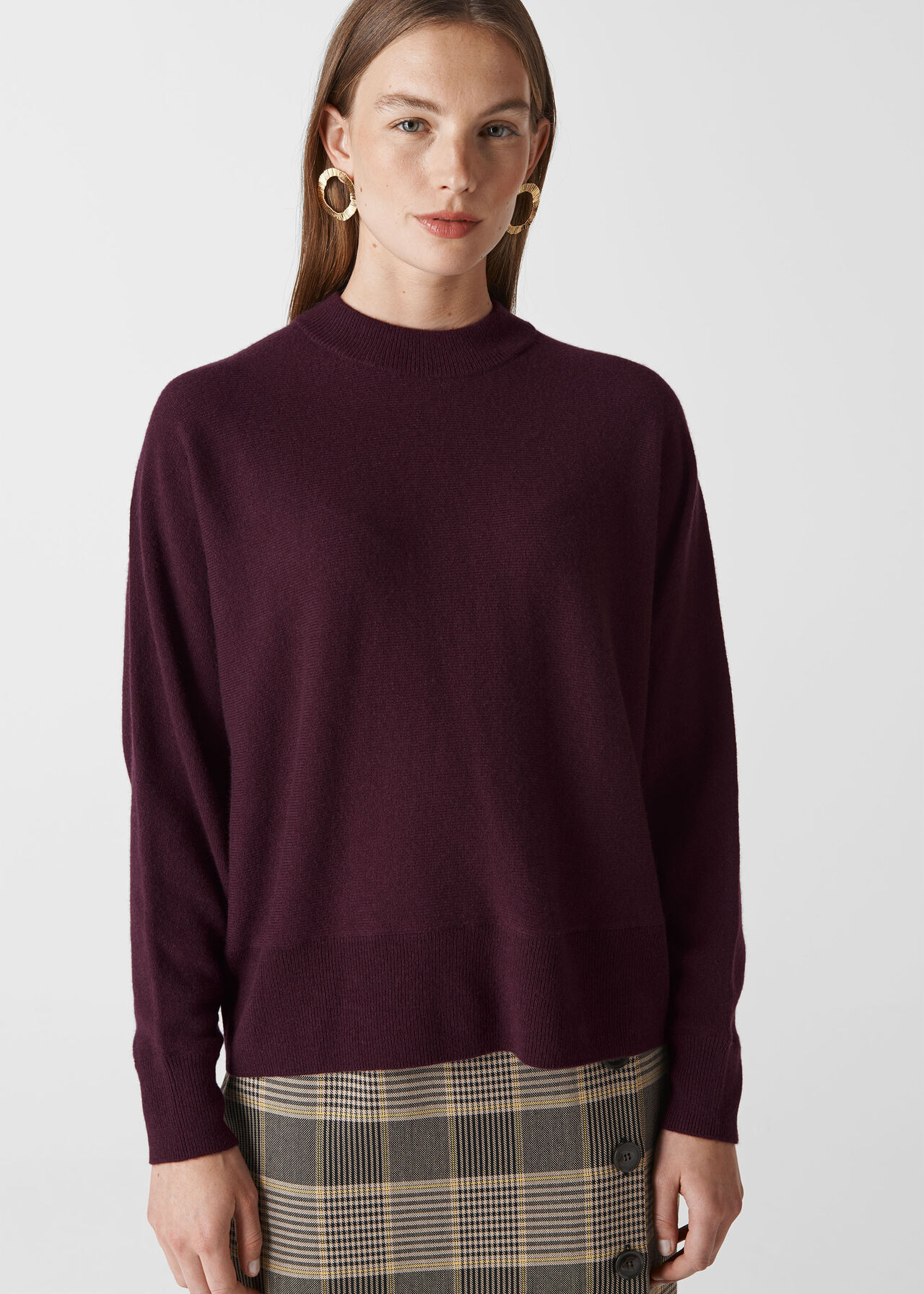 Wool Cashmere Dolman Turtle Neck Sweater