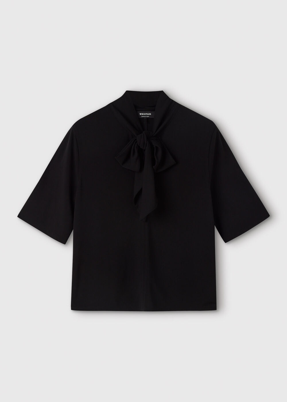 Short Sleeve Tie Neck Top