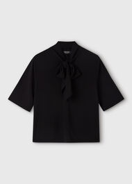 Short Sleeve Tie Neck Top