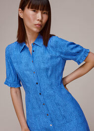 Peri Spotted Check Shirt Dress