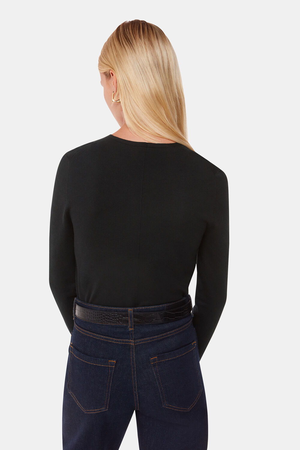 Black Mila V Neck Knit