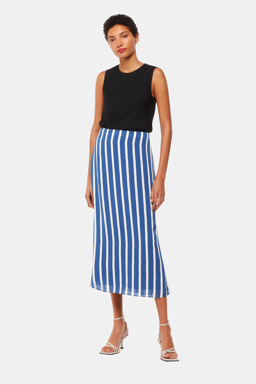 Blue Eliza Stripe Printed Skirt