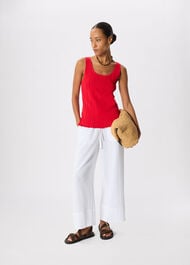 Wide Crop Cheesecloth Trouser