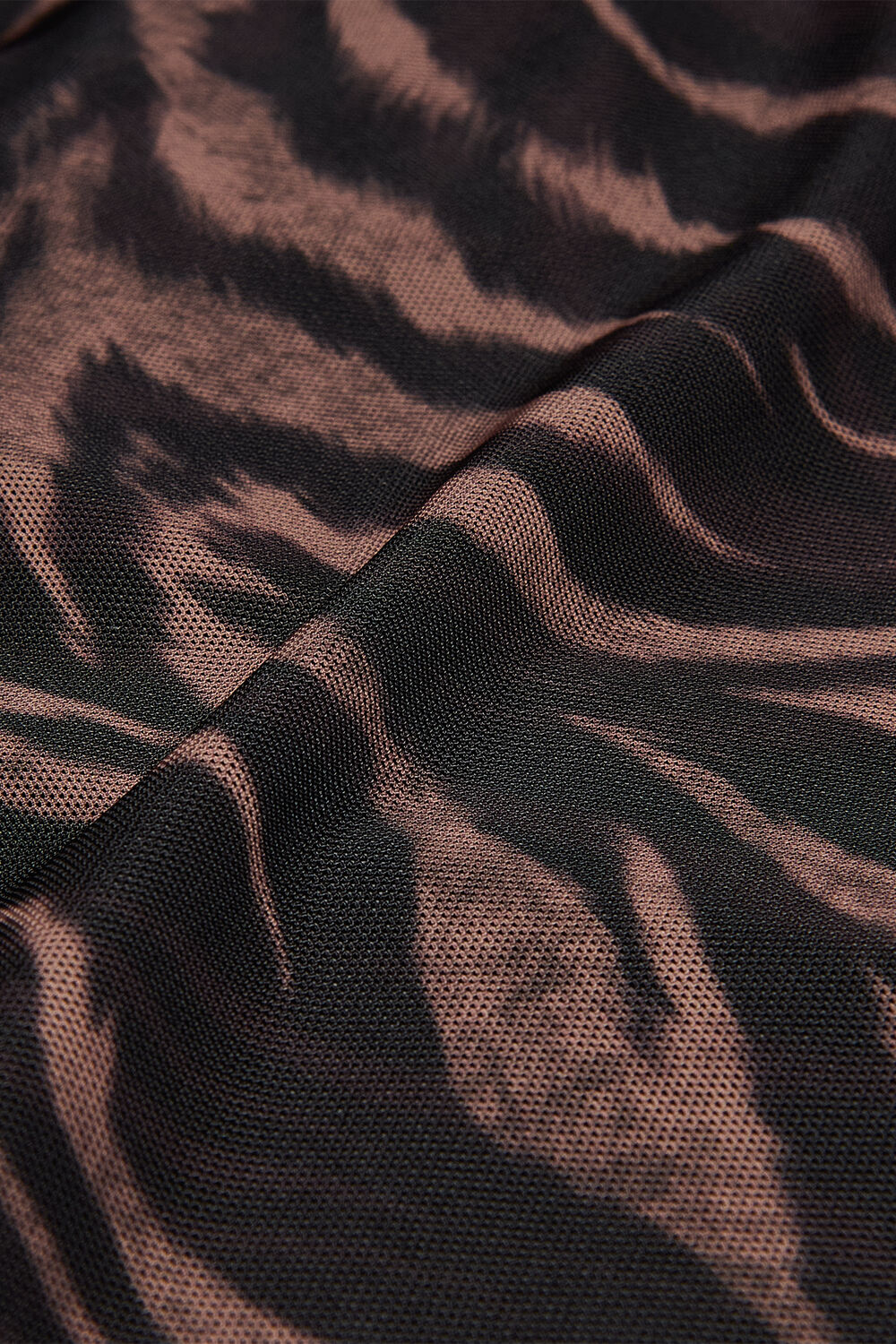 Black Abstract Zebra Mesh Dress