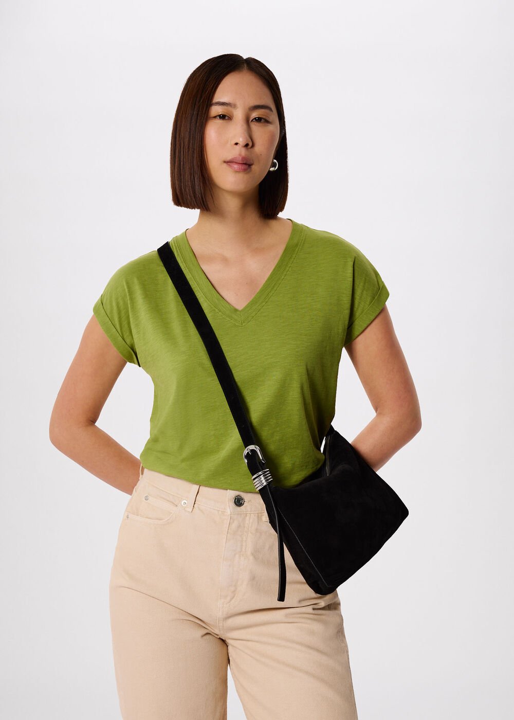 Willa V-Neck Cap Sleeve Tee