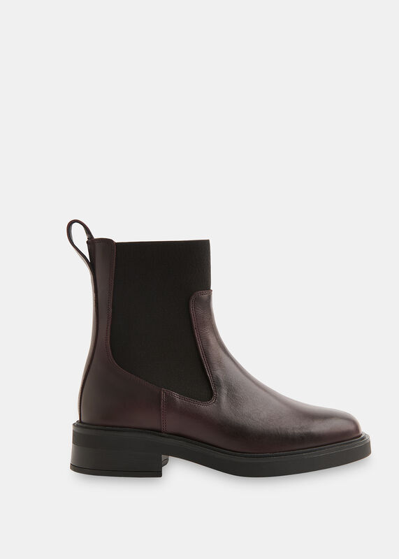 Burgundy Elasticated Chelsea Boot