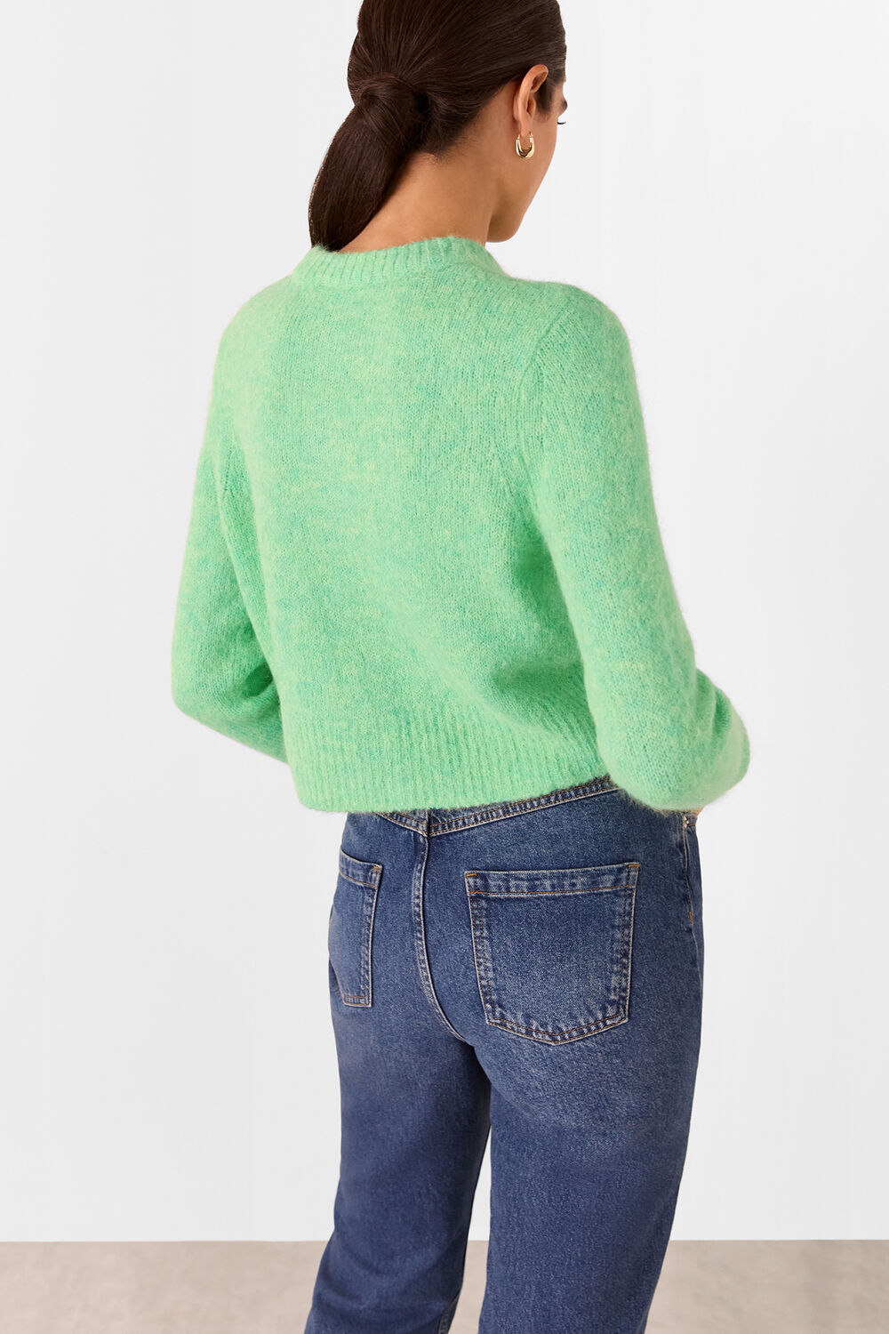 Alpaca Crew Neck Cardigan