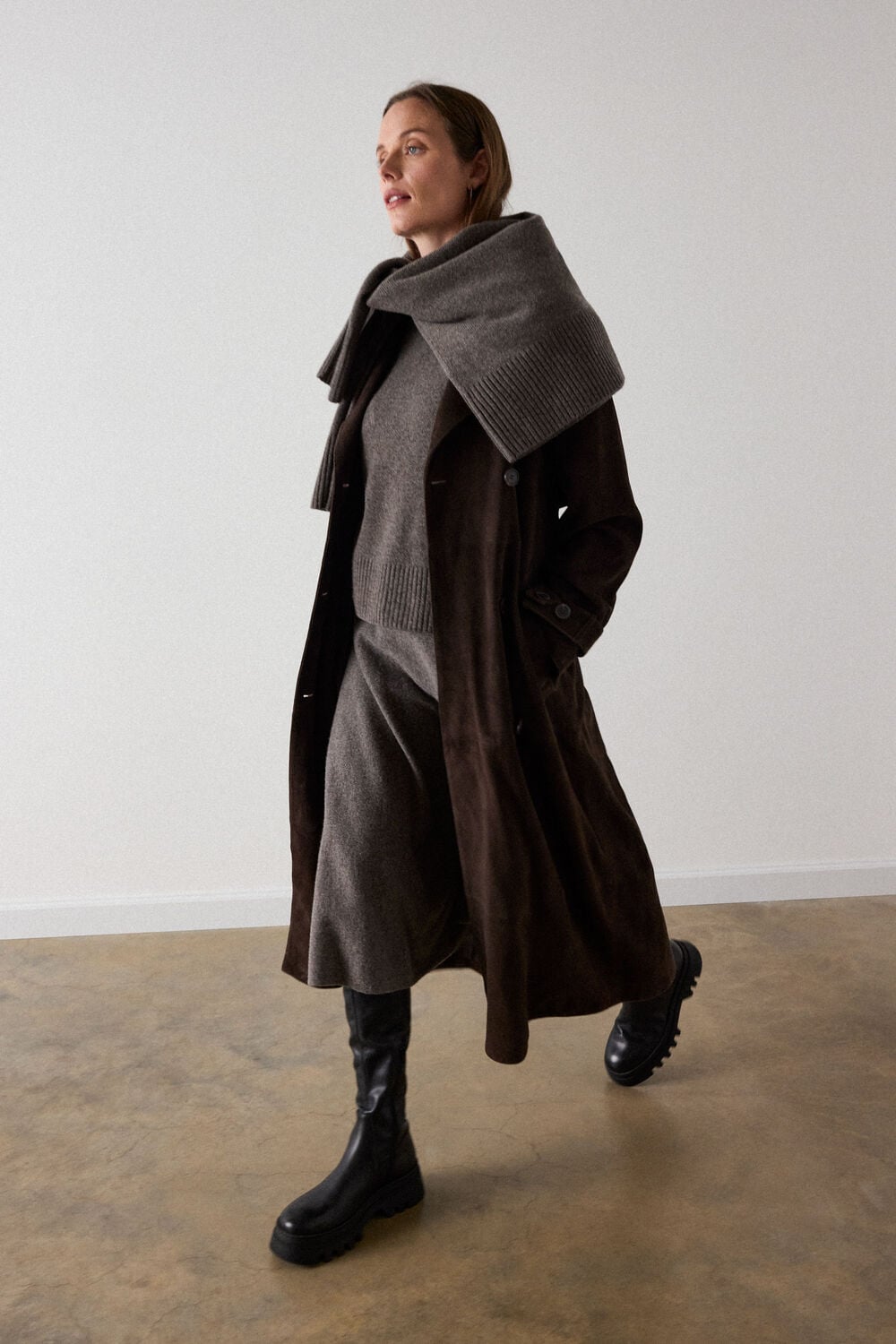 Suede Trench Coat