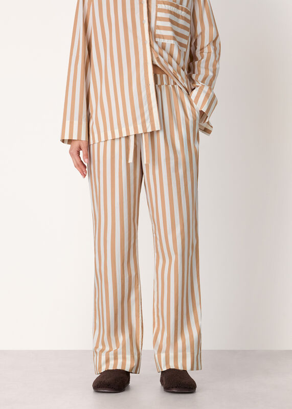 Ivory Cotton Stripe Pajama Bottom 