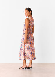 Petite Floral Textured Midi Dress
