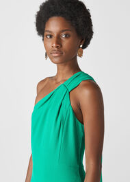 Bethan One Shoulder Maxi Dress Green
