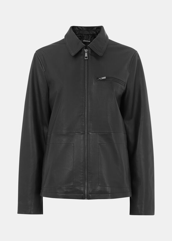 Black Kate Zip Leather Jacket