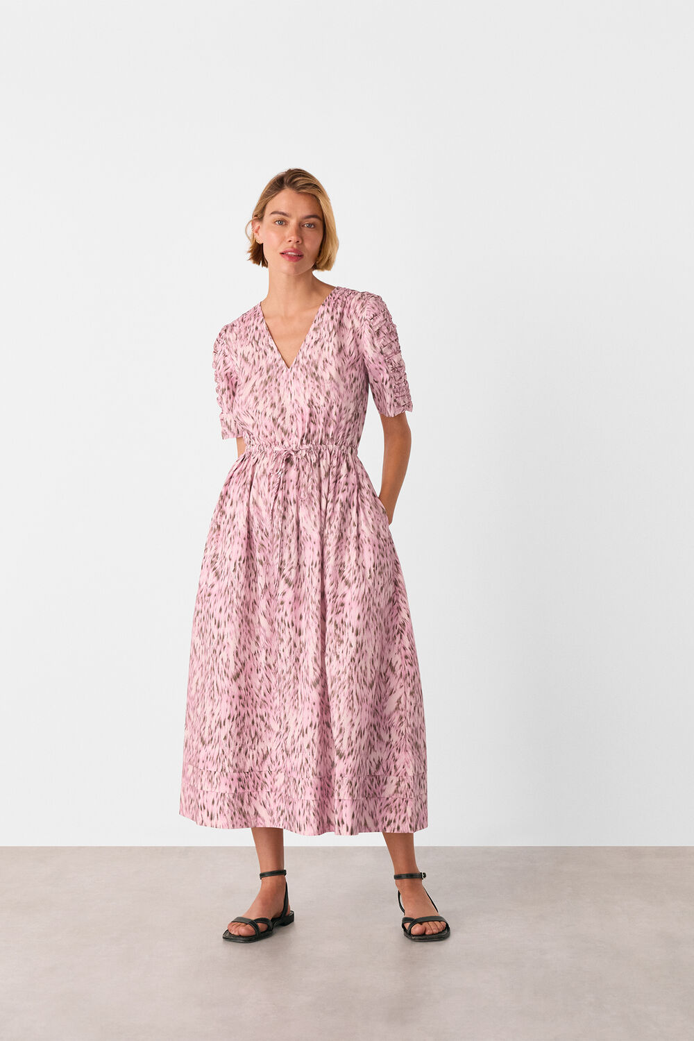 Leopard Cotton Midi Dress