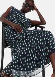 Moon Spot Print Midi Dress