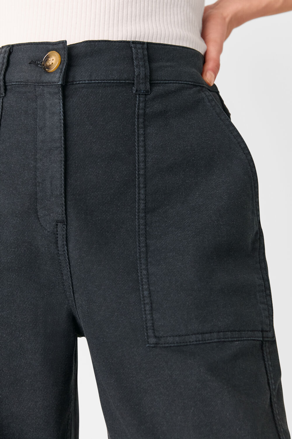 Cotton Wide Leg Trouser
