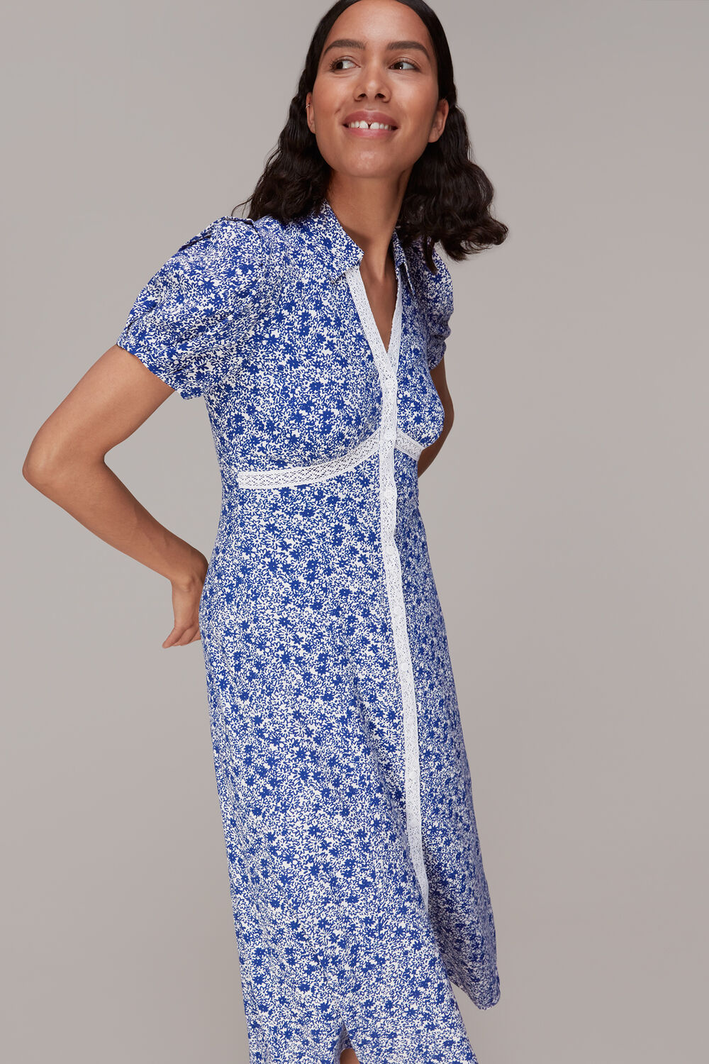 Twin Daisy Print Midi Dress