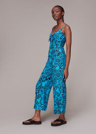 Starflower Print Tie Jumpsuit