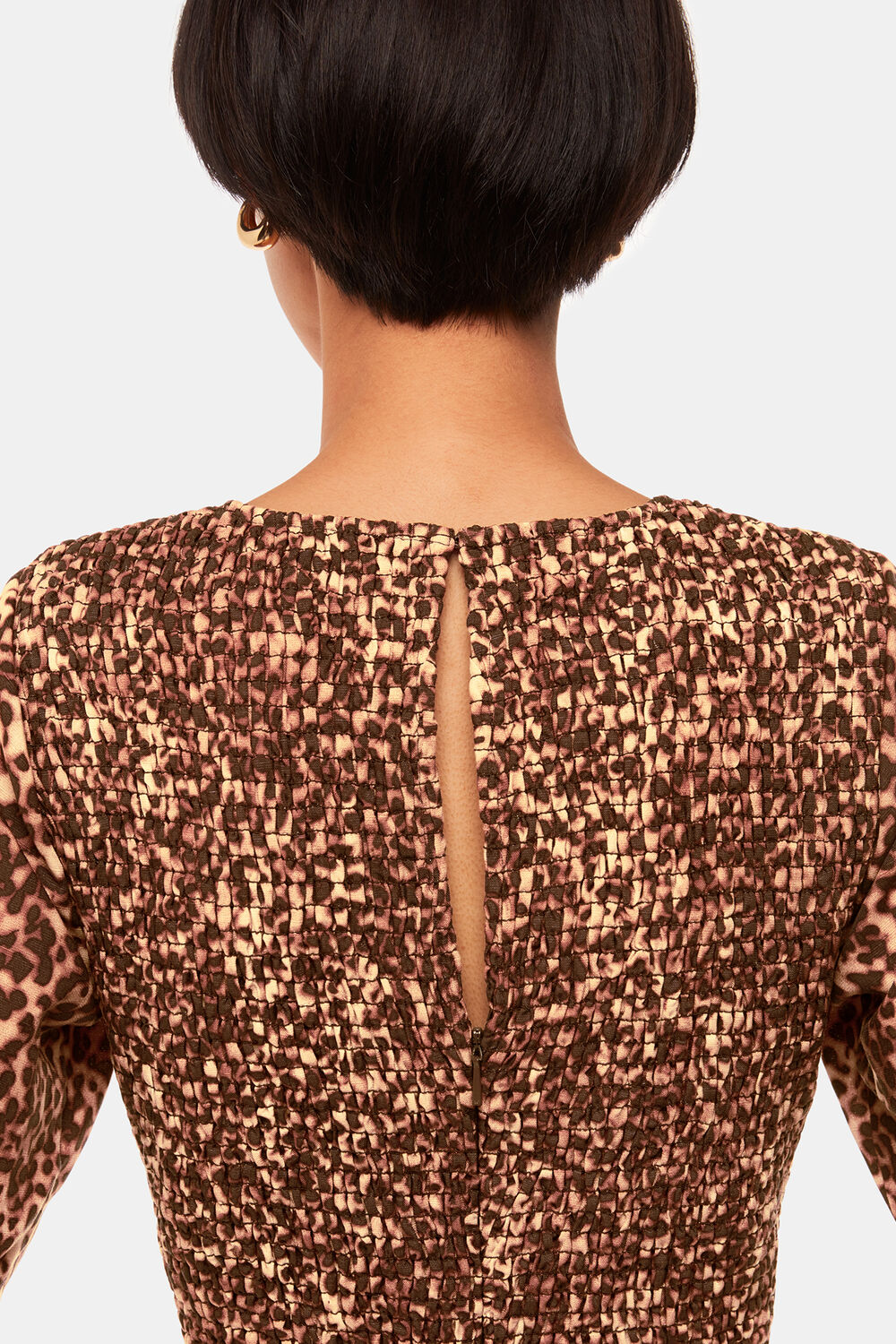Multicolour animal print short sleeve midi dress