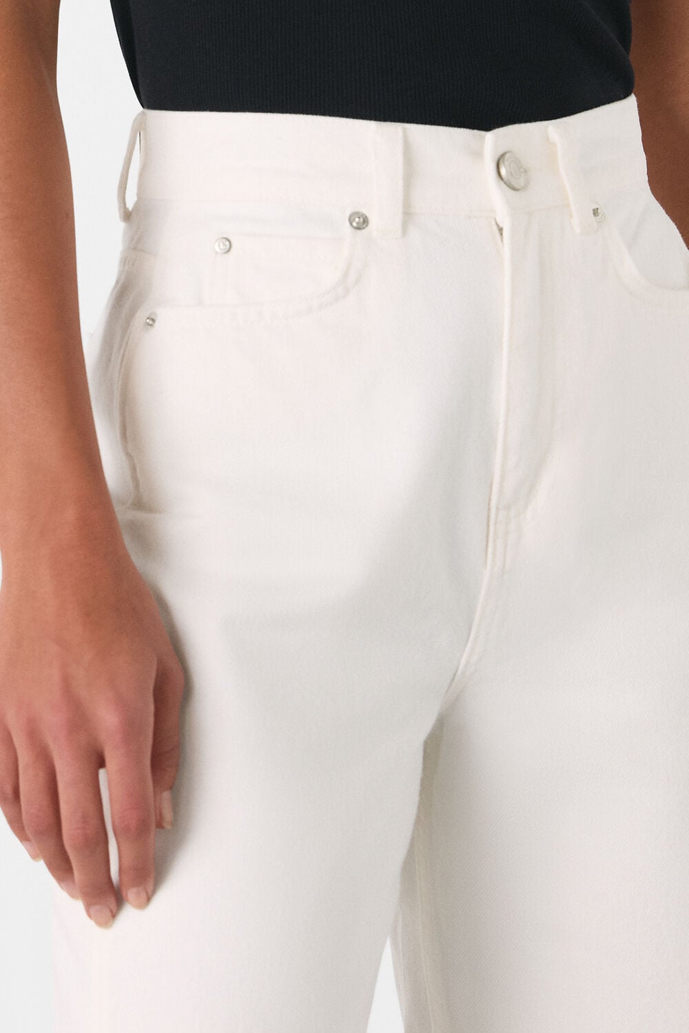 White Authentic Barrel Leg Jean