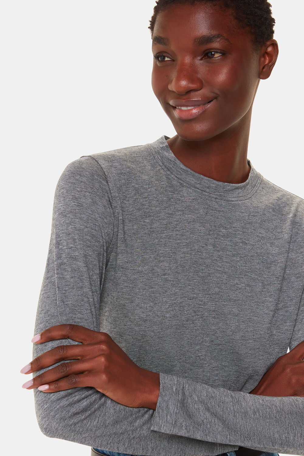 Wool Blend Crew Neck Top