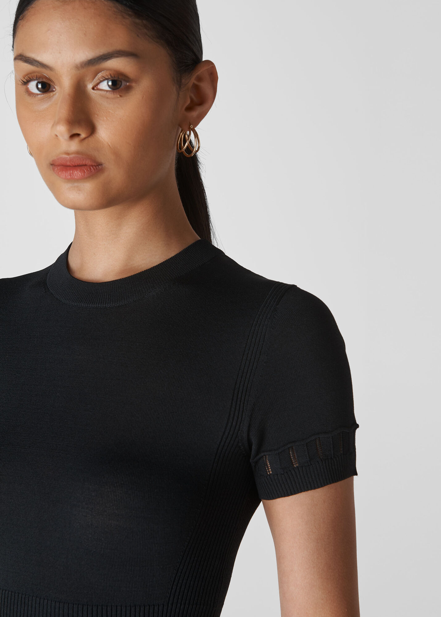 Black Zig Zag Fit And Flare Dress WHISTLES Whistles US