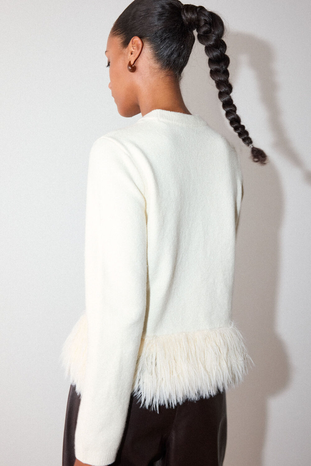 Fluffy Hem Detail Knit