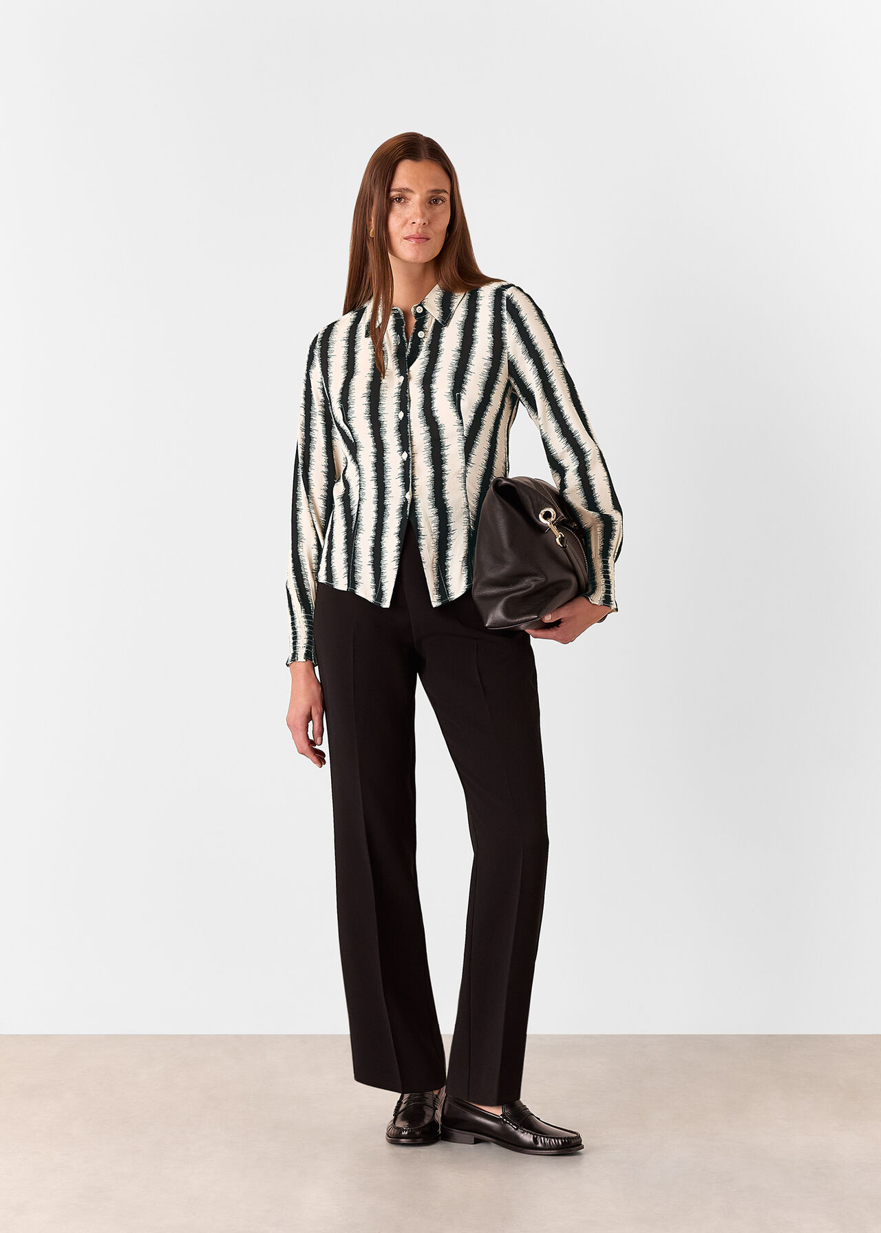 Petite Hazy Stripe Fitted Shirt