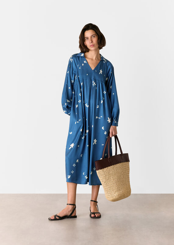 Blue Sun Bleached Floral Dress