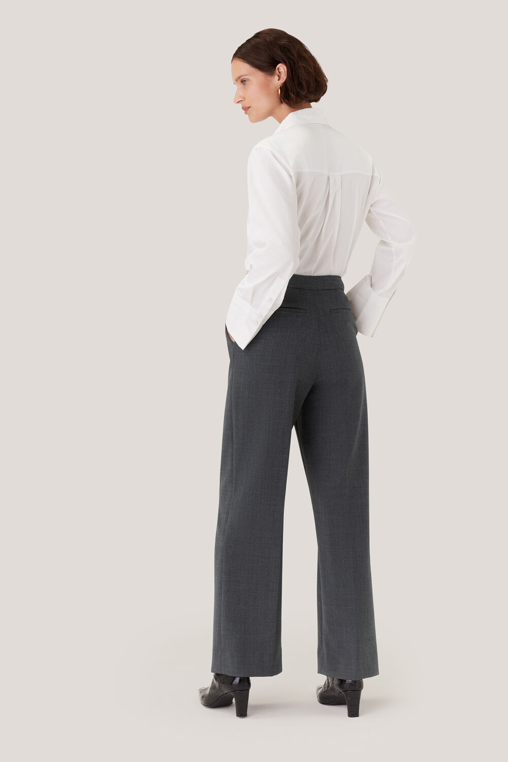 Grey Marl Natalie Wool Blend Pants&nbsp;